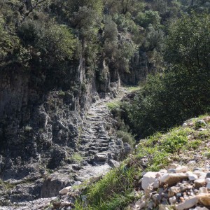 Ancient Lycian stone steps leading down to the river.